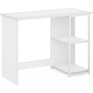 Furinno Camnus Modern Living Computer Desk 40 Inch, Americano/Black(Solid White/White)