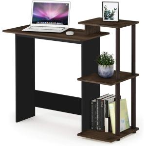 Furinno EFFICIENT Desk, 28.6″ Wide Gaming Desk with 3 Open Side Shelves, Laptop Notebook Computer Desk, Office Desk for Home Office, Study Room, Dorm, Bedroom, Americano(Columbia Walnut/Brown)