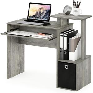 Furinno Econ Multipurpose Home Office Computer Writing Desk, White/Black(French Oak/Black)