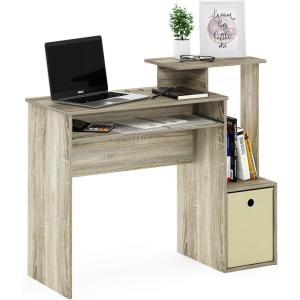 Furinno Econ Multipurpose Home Office Computer Writing Desk, White/Black(Sonoma Oak/Ivory)