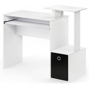 Furinno Econ Multipurpose Home Office Computer Writing Desk, White/Black(White/Black)