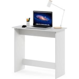 Furinno GO GREEN Desk, 31.5″ Wide Gaming Desk with 2 Side Shelves and Storage Bins, Computer Desk, Office Desk for Home Office, Study Room, Dorm, Bedroom, Beech(White)
