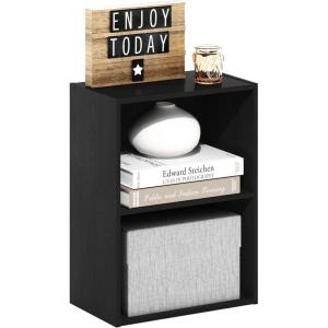 Furinno PASIR Book Shelf, 4-Tier Bookshelf, Bookcase with Open Shelf, 9.4 x 23.6 x 41.7, for Living Room, Bedroom, Home Office, Espresso(Blackwood)