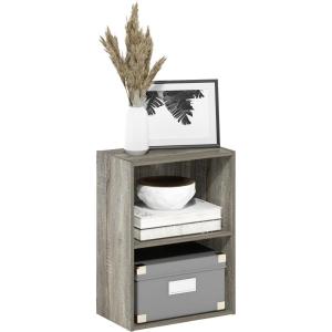 Furinno PASIR Book Shelf, 4-Tier Bookshelf, Bookcase with Open Shelf, 9.4 x 23.6 x 41.7, for Living Room, Bedroom, Home Office, Espresso(French Oak)