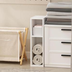 Furinno Reed Closet Organizers and Storage, 5-Tier Closet Organizer, Open Shelf Closet Storage, for Wardrobe, Bedroom, Living Room, White(White)