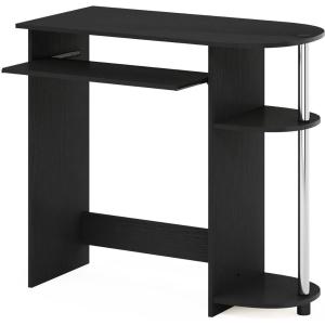Furinno Simplistic Easy Assembly Computer Desk, With Keyboard Tray, Light Cherry/Black(Americano/Stainless Steel)
