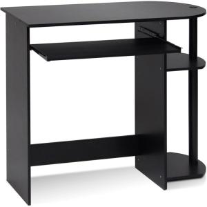 Furinno Simplistic Easy Assembly Computer Desk, With Keyboard Tray, Light Cherry/Black(Espresso/Black)
