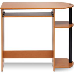 Furinno Simplistic Easy Assembly Computer Desk, With Keyboard Tray, Light Cherry/Black(Light Cherry/Black)