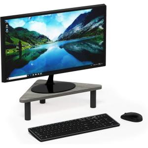 Furinno Turn-N-Tube Monitor Riser Stand, White Oak, Stainless Steel Tubes(French Oak/Black)