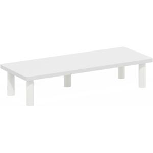 Furinno Turn-N-Tube Monitor Riser Stand, White Oak, Stainless Steel Tubes(Plain White/White)