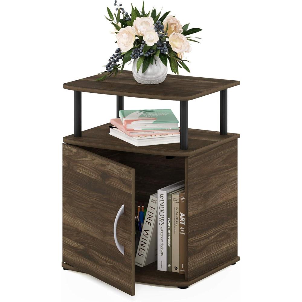 imageFurinno Jaya End Table One Black WoodColumbia WalnutBlack