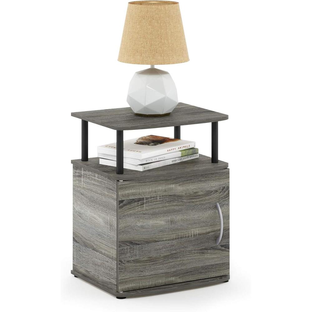 imageFurinno Jaya End Table One Black WoodFrench OakBlack