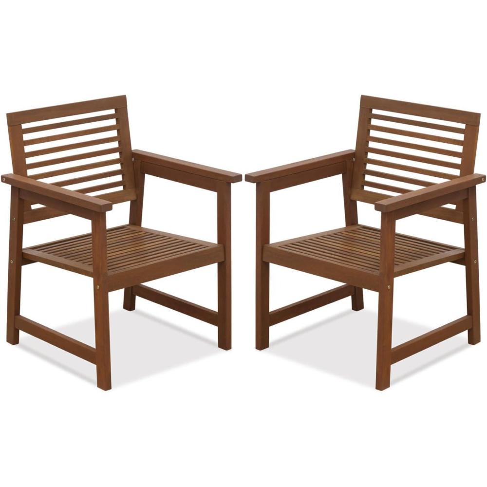 imageFurinno Tioman Teak Hardwood Outdoor Armchair Armchair wo Cushion FG161249R Set of Two