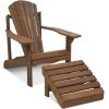 Furinno FG16918 Tioman Hardwood Patio Furniture Adirondack Chair in Teak Oil, Large, Natural