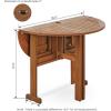 Furinno FG17035 Tioman Hardwood Patio Furniture Gateleg Round Table in Teak Oil, Natural(Gateleg Round Folding Table)