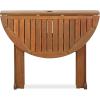 Furinno FG17035 Tioman Hardwood Patio Furniture Gateleg Round Table in Teak Oil, Natural(Gateleg Round Folding Table)
