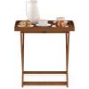 Furinno FG17035 Tioman Hardwood Patio Furniture Gateleg Round Table in Teak Oil, Natural(Large Folding Tray Table)