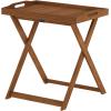 Furinno FG17035 Tioman Hardwood Patio Furniture Gateleg Round Table in Teak Oil, Natural(Large Folding Tray Table)