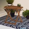 Furinno FG17035 Tioman Hardwood Patio Furniture Gateleg Round Table in Teak Oil, Natural(Large Folding Tray Table)