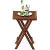Furinno FG17035 Tioman Hardwood Patio Furniture Gateleg Round Table in Teak Oil, Natural(Large Square Folding Table)