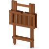 Furinno FG17035 Tioman Hardwood Patio Furniture Gateleg Round Table in Teak Oil, Natural(Large Square Folding Table)