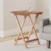 Furinno FG17035 Tioman Hardwood Patio Furniture Gateleg Round Table in Teak Oil, Natural(Large Square Folding Table)