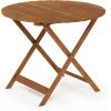 Furinno FG17035 Tioman Hardwood Patio Furniture Gateleg Round Table in Teak Oil, Natural(Round Dining Folding Table)