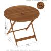 Furinno FG17035 Tioman Hardwood Patio Furniture Gateleg Round Table in Teak Oil, Natural(Round Dining Folding Table)
