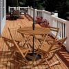 Furinno FG17035 Tioman Hardwood Patio Furniture Gateleg Round Table in Teak Oil, Natural(Round Dining Folding Table)