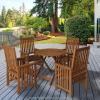 Furinno FG17035 Tioman Hardwood Patio Furniture Gateleg Round Table in Teak Oil, Natural(Round Folding Table)