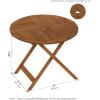 Furinno FG17035 Tioman Hardwood Patio Furniture Gateleg Round Table in Teak Oil, Natural(Round Folding Table)