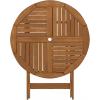 Furinno FG17035 Tioman Hardwood Patio Furniture Gateleg Round Table in Teak Oil, Natural(Round Folding Table)