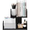 Furinno Hermite Wood Desktop Book and Home Office Supplies Storage Organizer, Bauhaus Oak(Espresso)