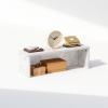 Furinno Hermite Wood Desktop Book and Home Office Supplies Storage Organizer, Bauhaus Oak(Marble White)