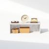 Furinno Hermite Wood Desktop Book and Home Office Supplies Storage Organizer, Bauhaus Oak(Marble White)