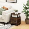 Furinno Jaya End Table, One, Black Wood(Amber Pine/Black)