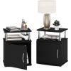 Furinno Jaya End Table, One, Black Wood(Americano/Chrome)