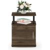 Furinno Jaya End Table, One, Black Wood(Columbia Walnut/Black)