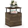 Furinno Jaya End Table, One, Black Wood(Columbia Walnut/Black)