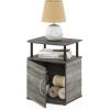Furinno Jaya End Table, One, Black Wood(French Oak/Black)