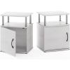 Furinno Jaya End Table, One, Black Wood(White Oak/Chrome)