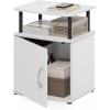 Furinno Jaya End Table, One, Black Wood(White/Black)