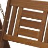 Furinno Tioman Hardwood Patio / Garden / Outdoor 4ft Porch Swing, 2 Seater with Hanging Chains, Natural(Light Wood)
