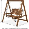 Furinno Tioman Hardwood Patio / Garden / Outdoor 4ft Porch Swing, 2 Seater with Hanging Chains, Natural(Light Wood)