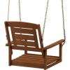 Furinno Tioman Hardwood Patio / Garden / Outdoor 4ft Porch Swing, 2 Seater with Hanging Chains, Natural(Natural)