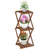 Furinno FG17035 Tioman Hardwood Patio Furniture Gateleg Round Table in Teak Oil, Natural(3-Tier Foldable Side Table)