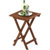 Furinno FG17035 Tioman Hardwood Patio Furniture Gateleg Round Table in Teak Oil, Natural(Large Square Folding Table)