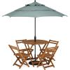 Furinno FG17035 Tioman Hardwood Patio Furniture Gateleg Round Table in Teak Oil, Natural(Round Dining Folding Table)