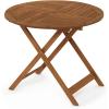 Furinno FG17035 Tioman Hardwood Patio Furniture Gateleg Round Table in Teak Oil, Natural(Round Folding Table)