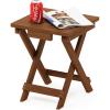 Furinno FG17035 Tioman Hardwood Patio Furniture Gateleg Round Table in Teak Oil, Natural(Small Folding Table)